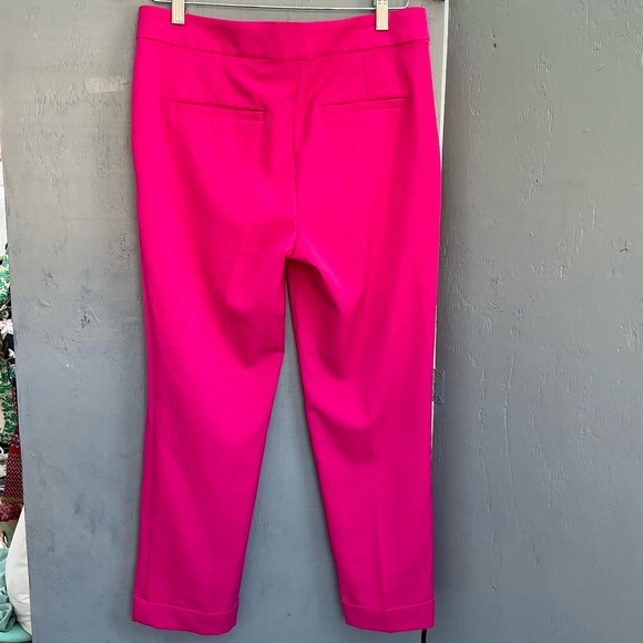LOFT Pants Hot Pink Sailor Trim Ankle Slim Style 643886 Vibrant Pink Fabric - Picture 7 of 15